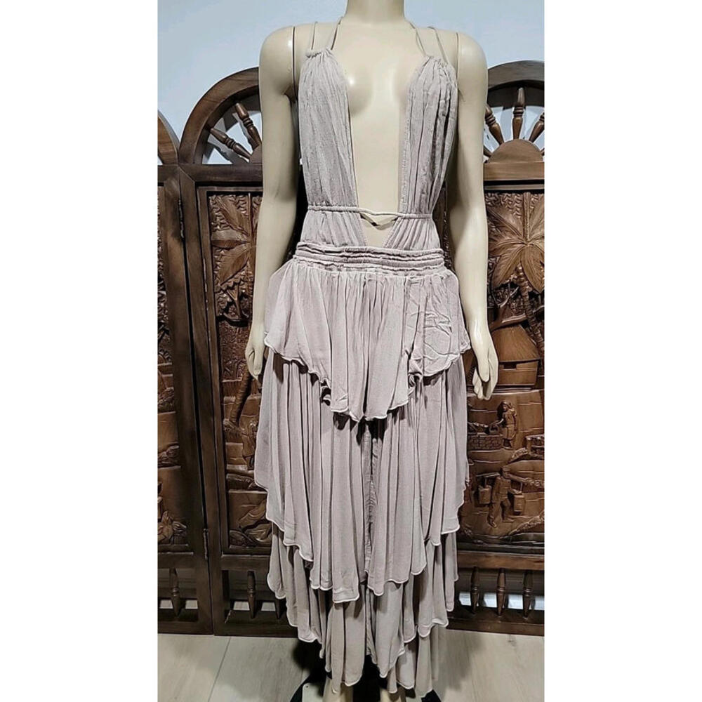 Free People Drop Dead Beauty Size L Lost In A Shell Maxi Dress #CB2 - Picture 10 of 14